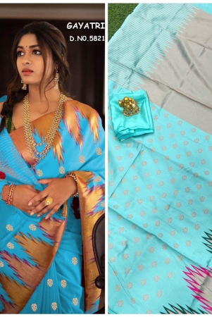 viransh-enterprise-kanjivaram-kanchipuram-soft-silk-saree-copper-zari-with-jacquard-blouse-piece-for-women-sky-blue-sky-blue