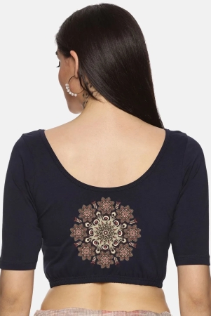 women-back-printed-stretchable-blouse-u05-navy-medium