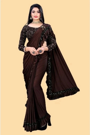 julee-coffee-lycra-saree-with-blouse-piece-pack-of-1-coffee