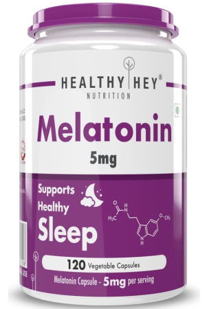 HEALTHYHEY NUTRITION Sleep Aid Melatonin, 120 vegetable capsules - 5mg Capsule 5 mg