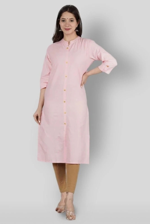 kipek-pink-cotton-womens-front-slit-kurti-l