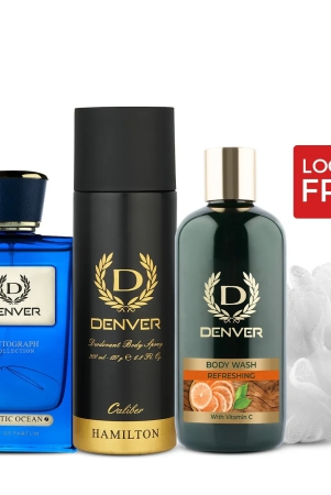 denver-gift-pack-autograph-collection-mystic-ocean-bodywash-refreshing-with-loofah-hamilton-caliber-200ml