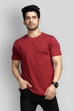 glito-maroon-cotton-blend-regular-fit-mens-t-shirt-pack-of-1-none