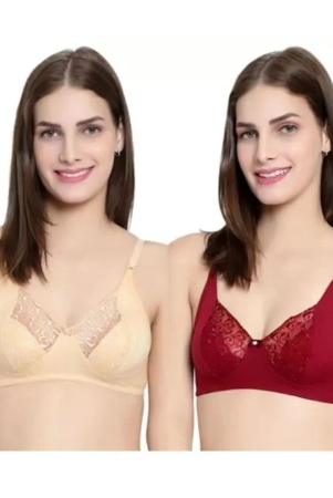 kiran-enterprises-multicolor-lace-non-padded-womens-everyday-bra-pack-of-2-none