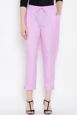 Women Lavender Relaxed Regular Fit Trousers