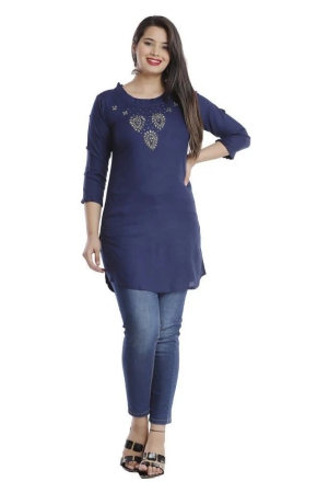 highlight-fashion-export-navy-viscose-womens-straight-kurti-pack-of-1-m