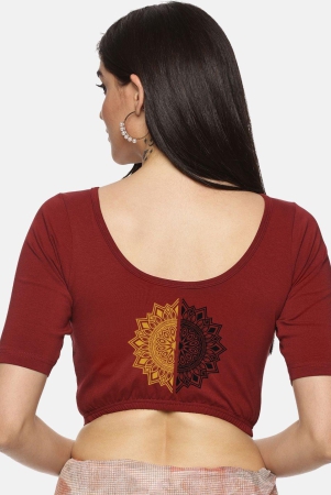 women-back-printed-stretchable-blouse-u017-maroon-x-large