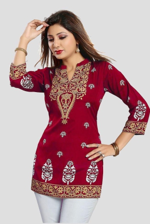 meher-impex-crepe-printed-a-line-womens-kurti-red-pack-of-1-none