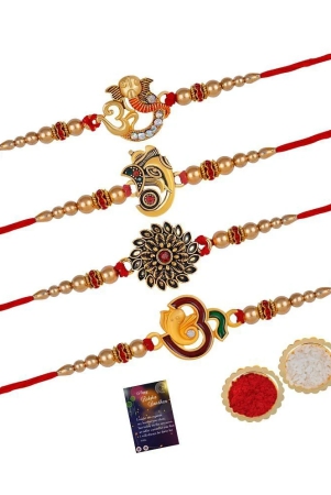 silver-shine-red-religious-rakhi-pack-of-4-none