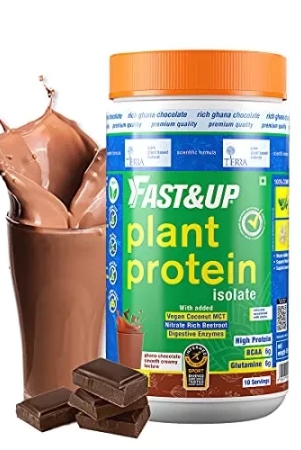 Fast&Up Vegan Plant Protein (31g Protein – Pea isolate & Brown Rice protein blend For Strength Recovery & Energy Boost, For Everyday Fitness & Nutrition (470 gms, 1.03 Lbs - Chocolate Flavor).