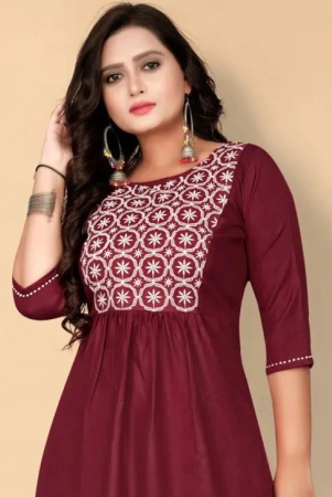 fancy-cotton-kurti-for-women-3xl-maroon