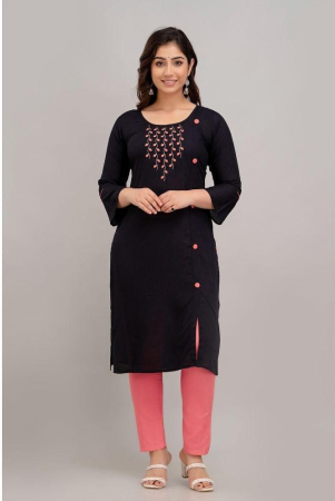 kapadia-black-rayon-womens-front-slit-kurti-pack-of-1-none