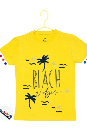 girls-casual-short-sleeve-printed-cotton-t-shirt-yellow-pid49319