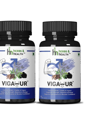 Herbs & Health VIGAYUR Testo Booster a Herbal Blend of Ashwagandha capsules 60 (Pack of 2)