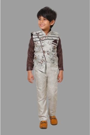 dkgf-fashion-brown-cotton-blend-boys-shirt-pants-pack-of-1-none