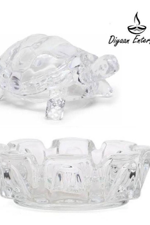 diyaan-ent-imported-vastu-fengshui-crystal-turtle-crystal-tortoise-crystal-kachua-with-crystal-plate-medium-size