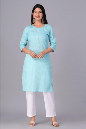 doriya-cotton-blend-printed-kurti-with-palazzo-womens-stitched-salwar-suit-blue-pack-of-1-none