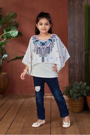 aarika-white-blue-georgette-girls-top-with-jeans-pack-of-1-none