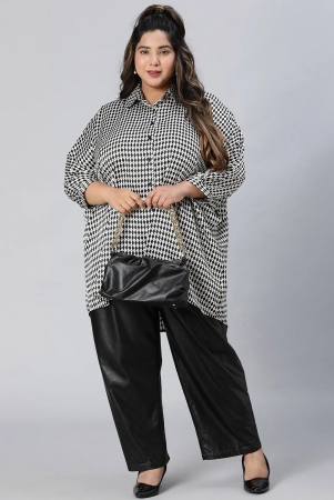 oxolloxo-plus-size-relaxed-boxy-gingham-checked-casual-shirt