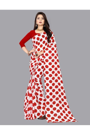 Anand Sarees - Red Georgette Saree With Blouse Piece ( Pack of 1 ) - Red