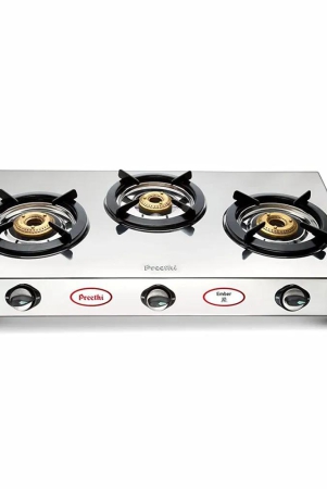 Preethi Ember Stainless Steel 3B Gas Stove-Preethi Ember Stainless Steel 3B Gas Stove