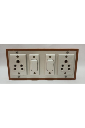 6A 2 Sockets (5 Pin Socket) & 2 Switch Extension Box with 6A Plug & 40m Wire