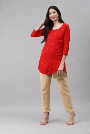 highlight-fashion-export-red-rayon-womens-straight-kurti-pack-of-1-xl