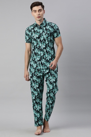 joven-men-printed-pure-cotton-sleepsuit-l-black