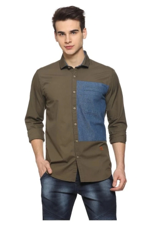 campus-sutra-cotton-regular-fit-solids-mens-casual-shirt-green-pack-of-1-none