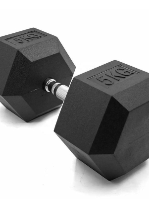 slovic-rubber-5-kg-fixed-hex-dumbbell