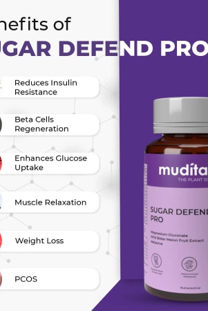 muditam-sugar-defend-pro-helps-to-manage-weight-management-sugar-free-helps-to-regenerate-b-cells-sugar-care-vegan-friendly-pack-of-1-bottle-60-tablets