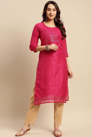 rangita-women-chanderi-pink-sequin-yoke-embellished-calf-length-straight-kurti-none
