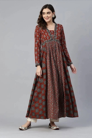 vbuyz-maroon-cotton-womens-anarkali-kurti-pack-of-1-none