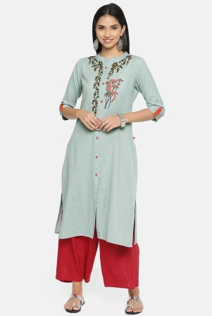 alena-blue-cotton-womens-front-slit-kurti-xl