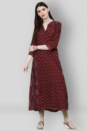 divena-maroon-rayon-womens-flared-kurti-3xl