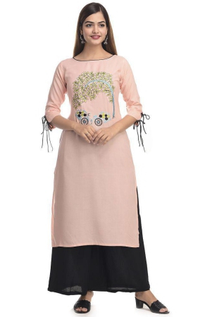 maquien-pink-rayon-womens-straight-kurti-l