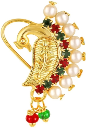 vivastri-gold-plated-red-stone-with-peals-alloy-maharashtrian-nath-nathiya-nose-pin-for-women-girls-viva1009nth-tar-multi-color