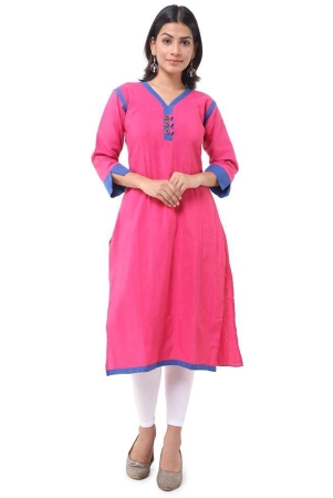 deshbandhu-dbk-pink-cotton-womens-straight-kurti-none