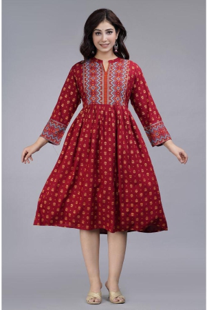 smien-maroon-rayon-womens-anarkali-kurti-pack-of-1-none