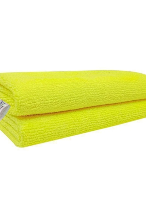 SOFTSPUN Microfiber Cleaning Cloths, 2pcs 40x40cms 340GSM Yellow! Highly Absorbent, Lint and Streak Free, Multi -Purpose Wash Cloth for Kitchen, Car, Window, Stainless Steel, Silverware.