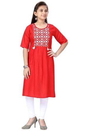 aarika-red-cotton-girls-kurti-legging-set-pack-of-1-none