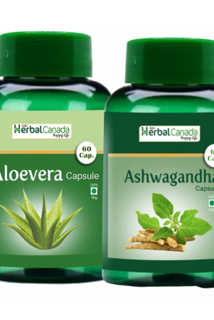 herbal-canada-aloe-vera60cap-ashwagandha60-cap-capsule-120-nos-pack-of-2