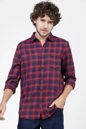 ketch-polyester-slim-fit-checks-full-sleeves-mens-casual-shirt-navy-blue-pack-of-1-none