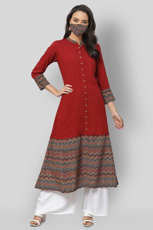 yash-gallery-maroon-cotton-blend-womens-front-slit-kurti-pack-of-1-s