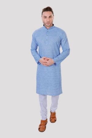 maharaja-blue-linen-regular-fit-mens-kurta-pyjama-set-pack-of-1-none