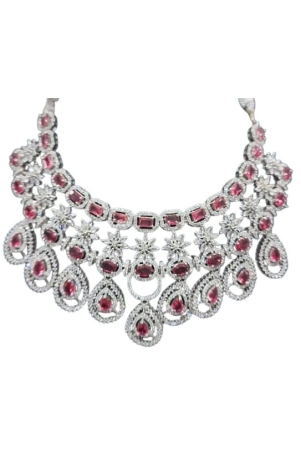 american-diamond-and-ruby-necklace-set-in-silver