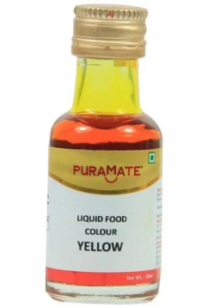 Puramate Liquid Food Colour- Yellow, 30 Ml