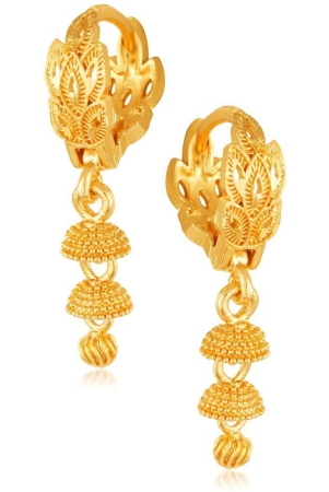 vighnaharta-filigree-work-gold-plated-alloy-hoop-earring-clip-on-fancy-drop-bali-earring-for-women-and-girls-vfj1574erg-golden