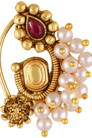 vivastri-premium-gold-plated-nath-collection-with-beautiful-luxurious-red-diamond-pearl-studded-maharashtraian-nath-for-women-girls-viva1166nth-press-red