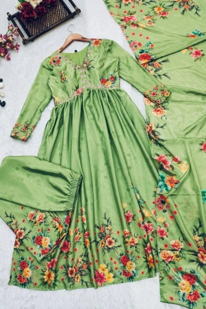 Green Color Alia Cut Dresses Trendy-L